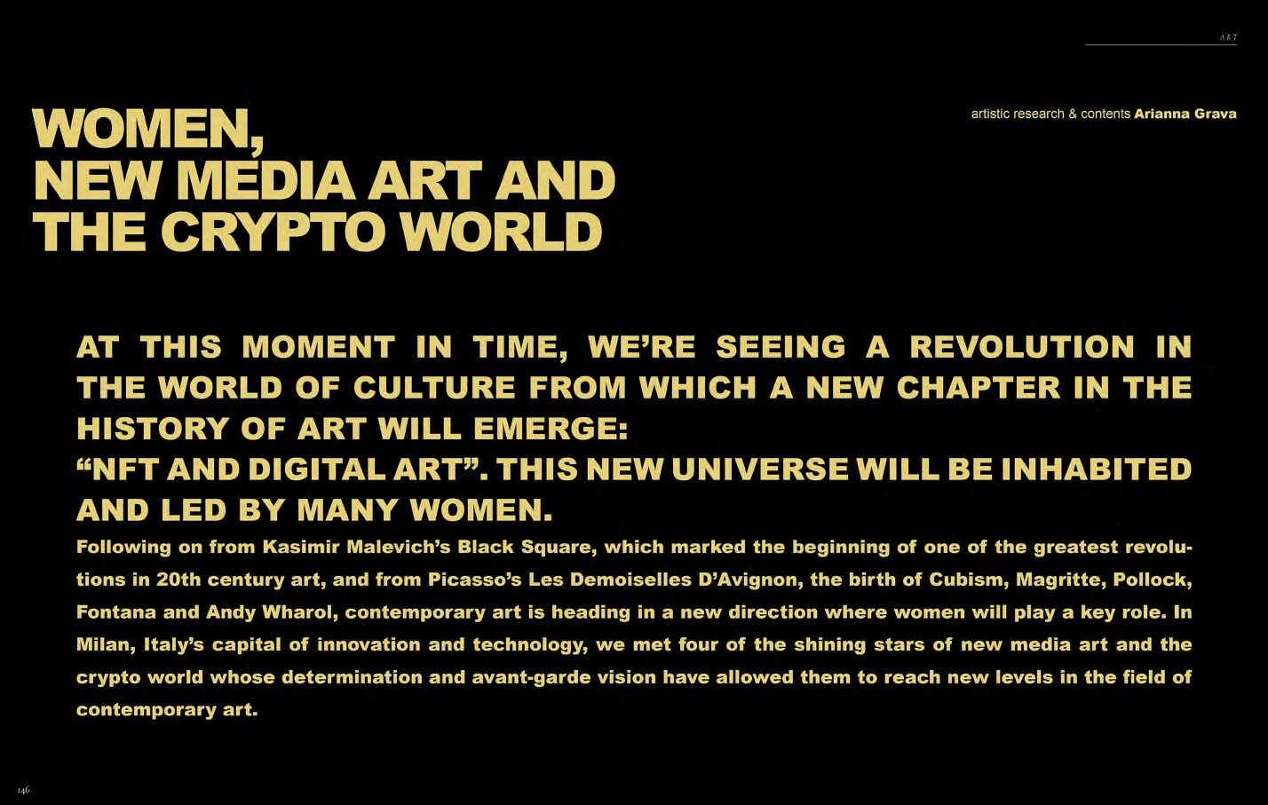 ARTE MIA XIII, Women, New Media Art and the Crypto World