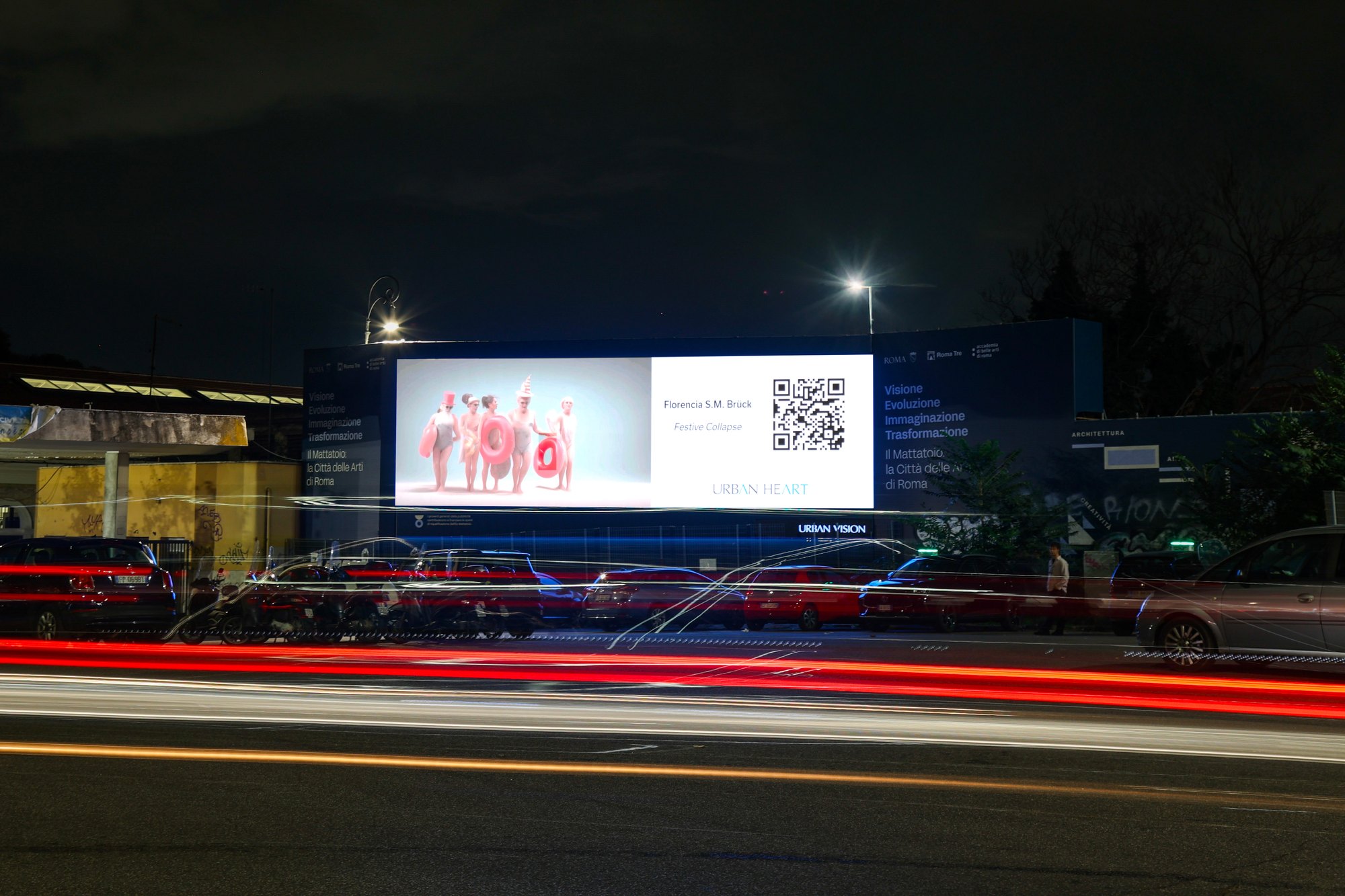 Festive Collapse on an Urban Vision screen, Urban Heart 2025