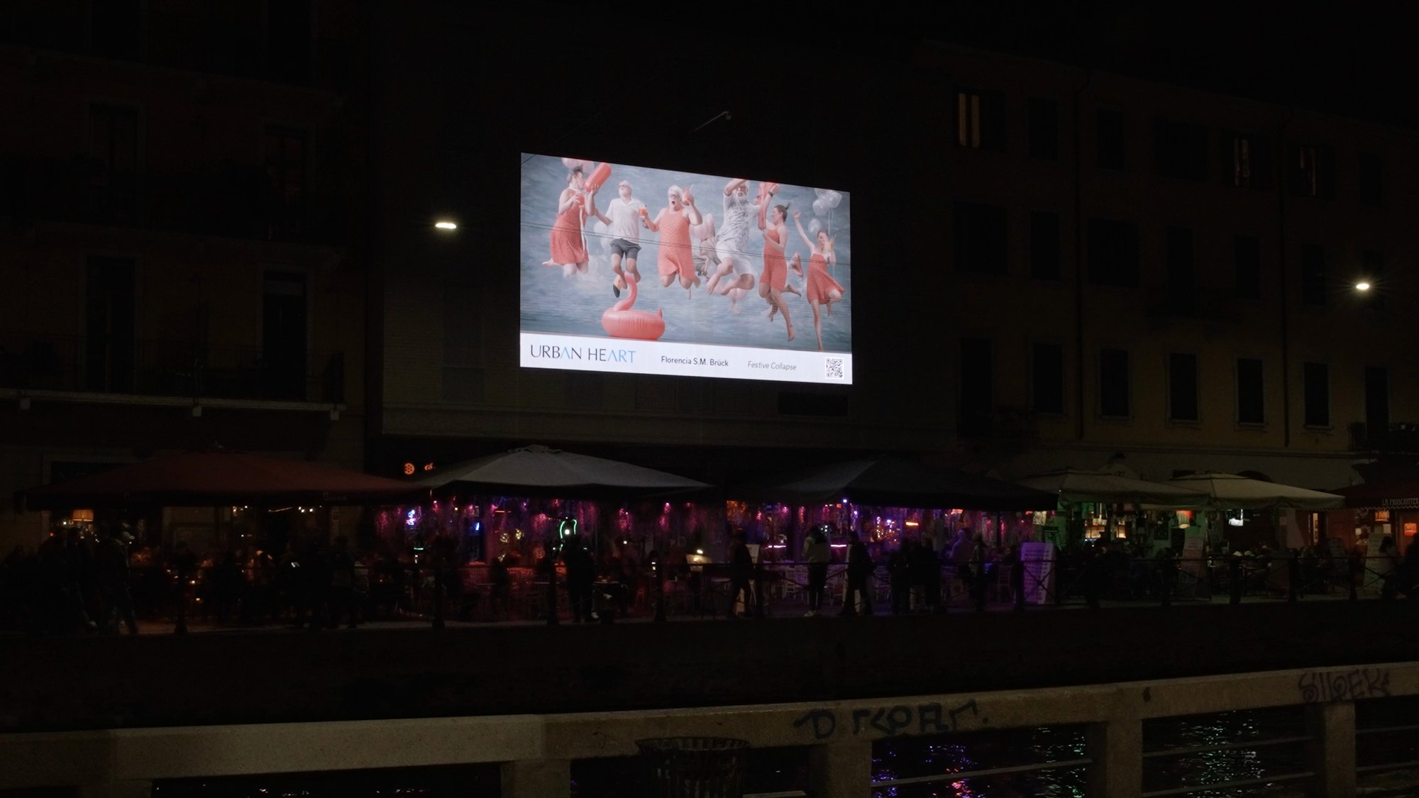 Festive Collapse on an Urban Vision screen, Urban Heart 2025