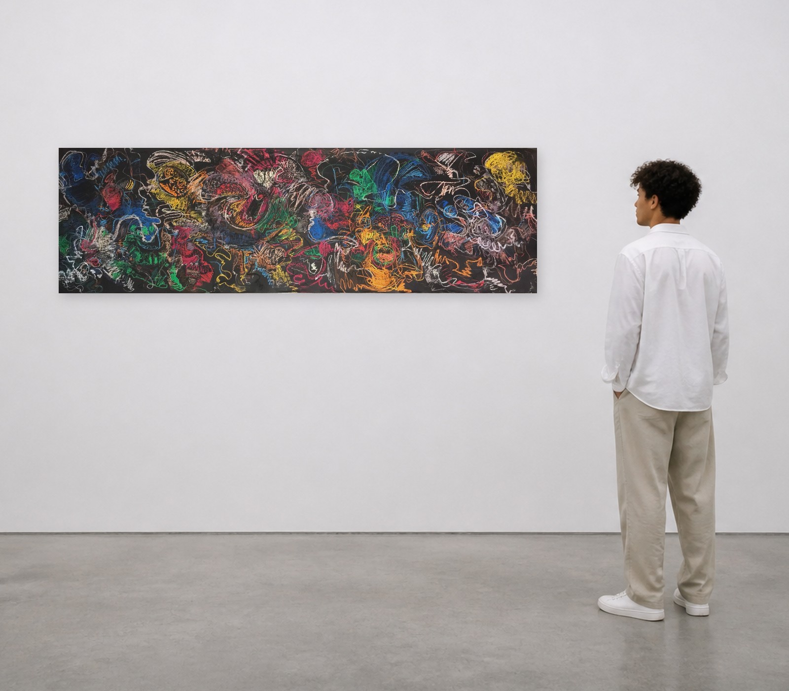 Color on Black at Berlin, work on paper by Florencia S.M. Brück, shown at human scale