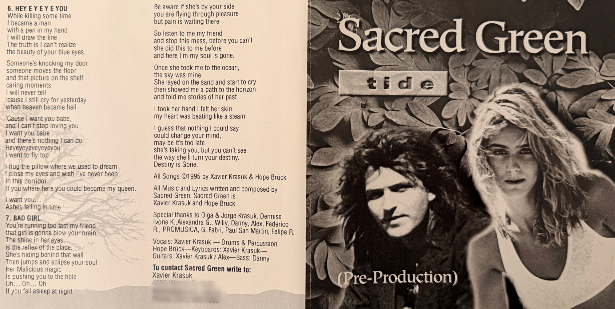 Sacred Green, Tide, CD booklet front